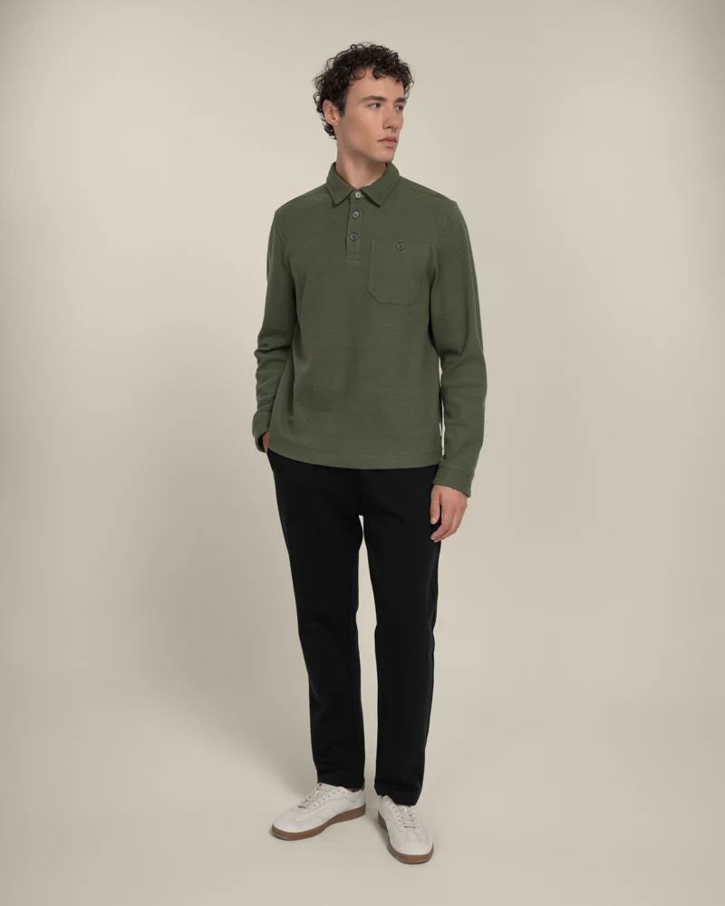 Aarhus - Textured Long Sleeve Polo Shirt - Image 10