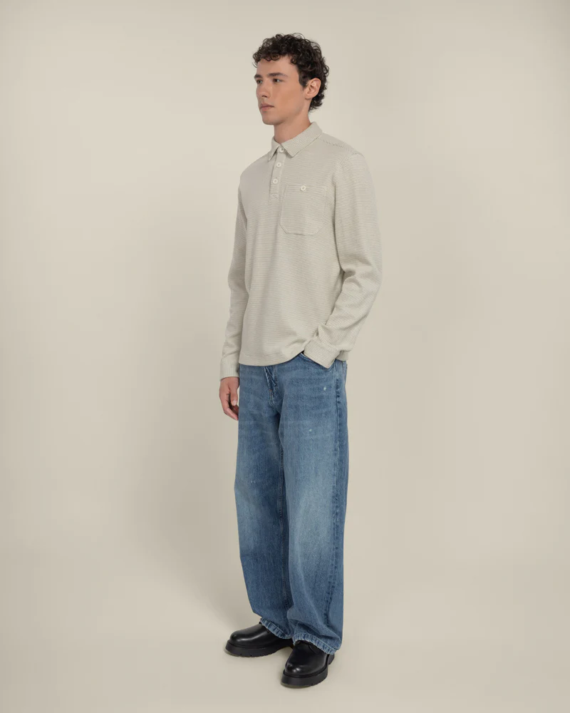 Aarhus - Textured Long Sleeve Polo Shirt - Image 8