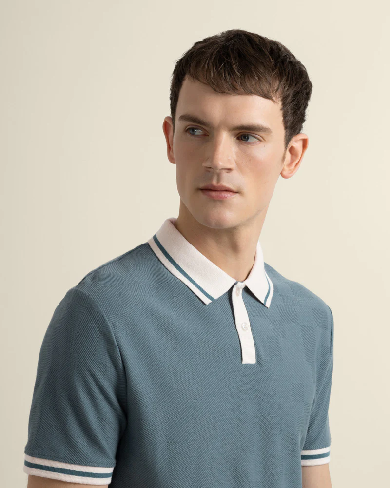 Anders - Geometric Jacquard Polo Shirt - Image 11