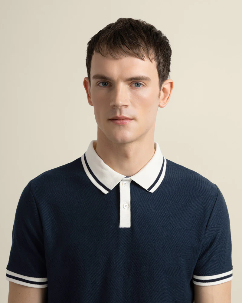 Anders - Geometric Jacquard Polo Shirt - Image 4