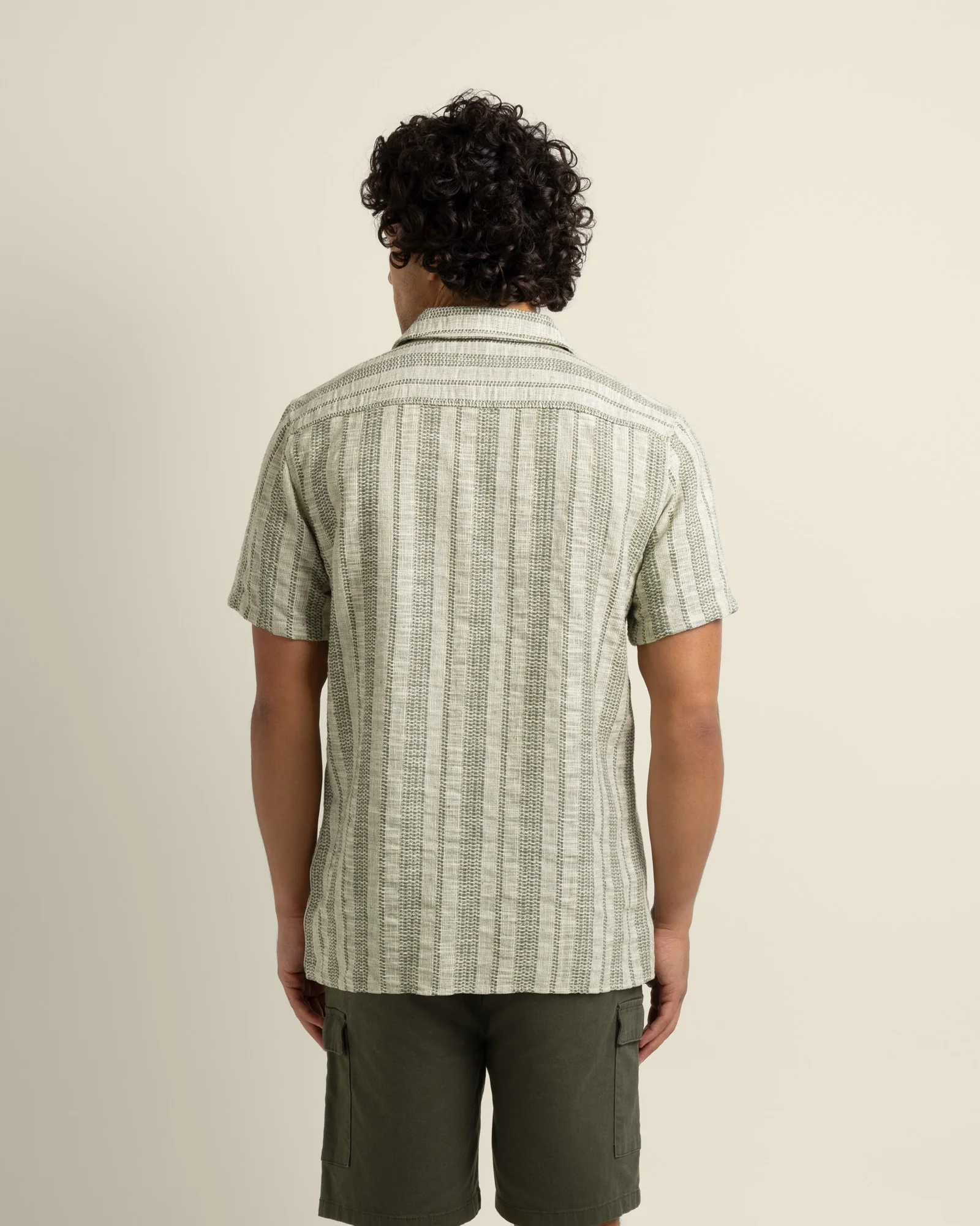 Aric - Jacquard Stripe Short Sleeve Shirt - Image 12