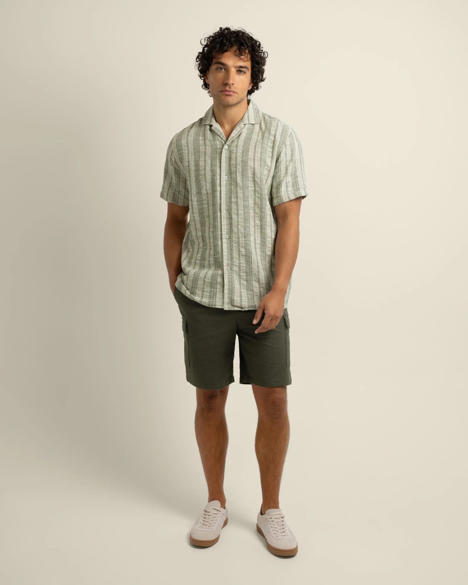 Aric - Jacquard Stripe Short Sleeve Shirt - Image 13