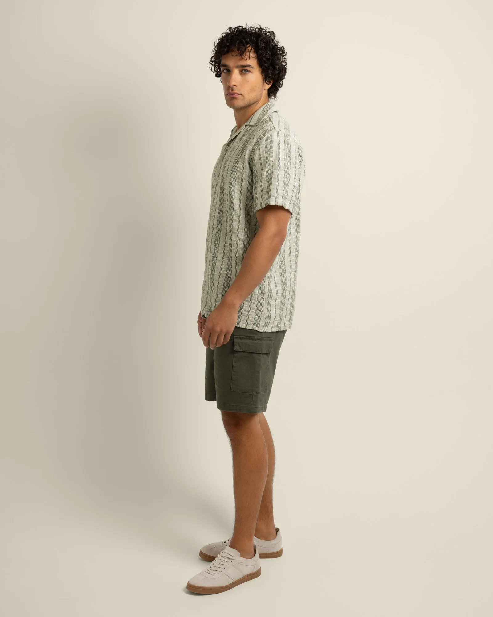 Aric - Jacquard Stripe Short Sleeve Shirt - Image 14