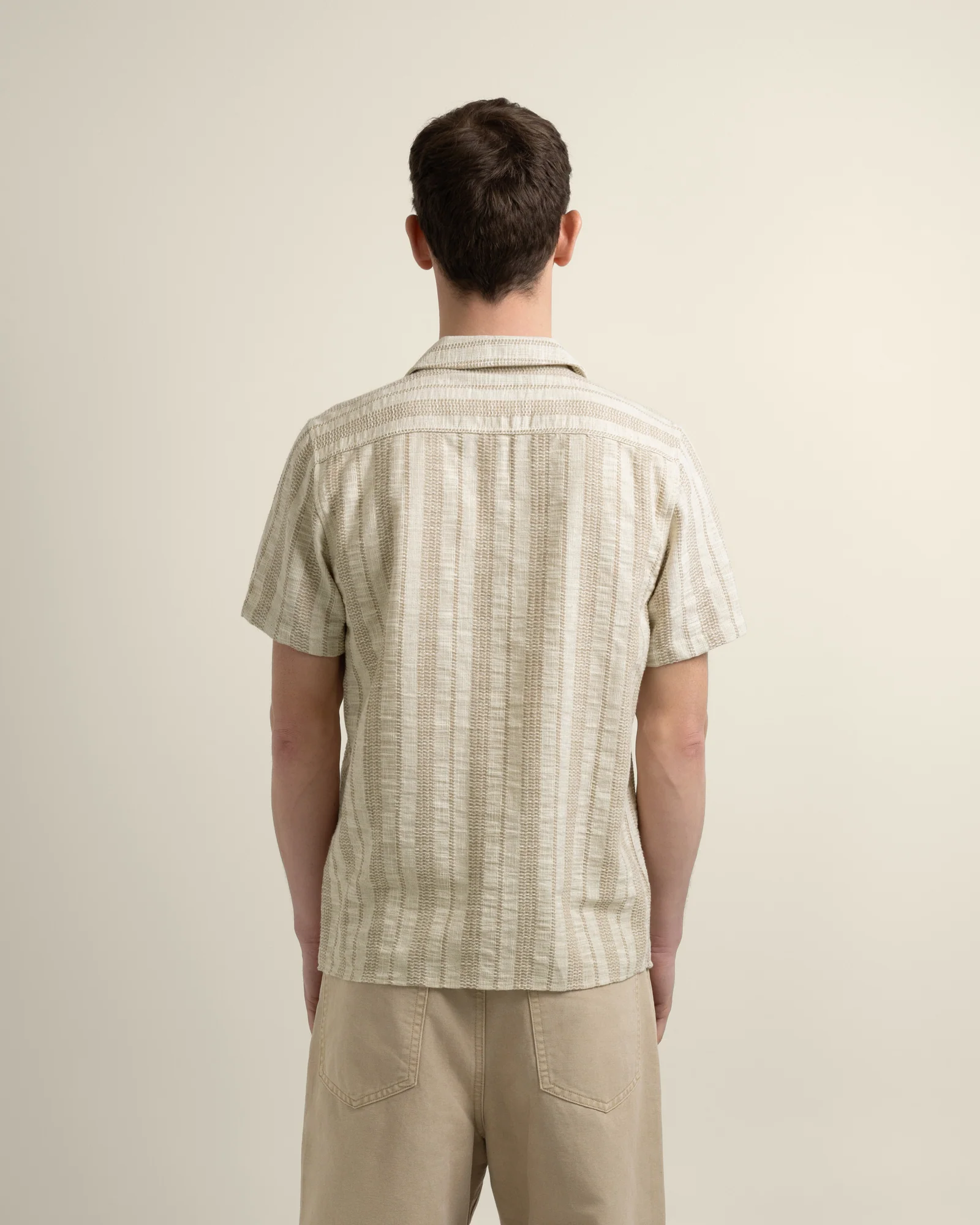Aric - Jacquard Stripe Short Sleeve Shirt - Image 4