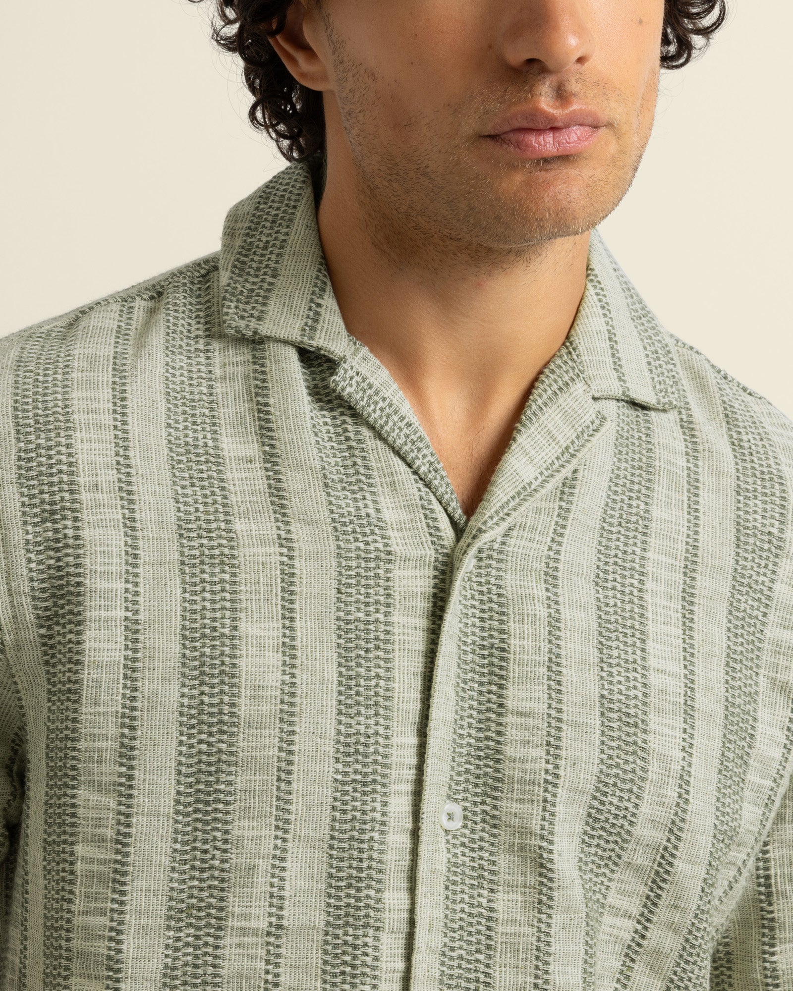 Aric - Jacquard Stripe Short Sleeve Shirt - Image 9