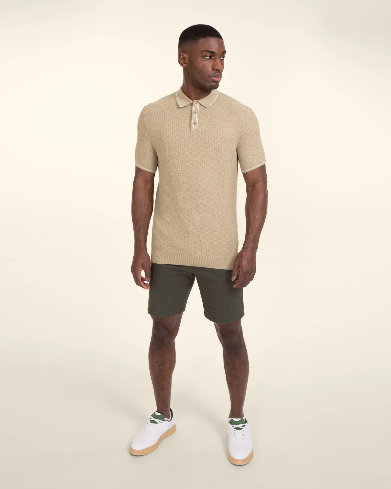 Basket Weave Knitted Polo Shirt - Image 7