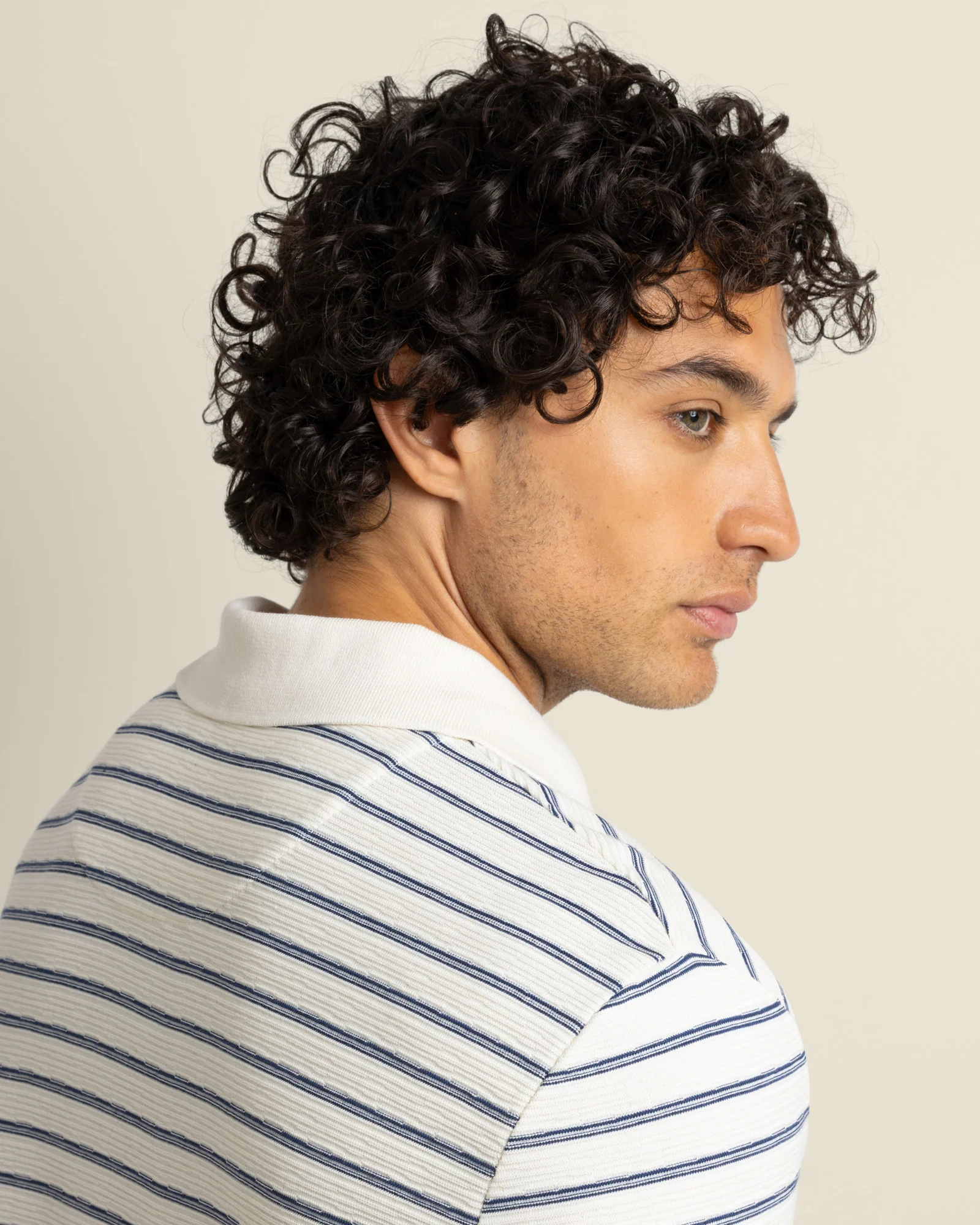Bergen - Textured Stripe Polo Shirt - Image 2