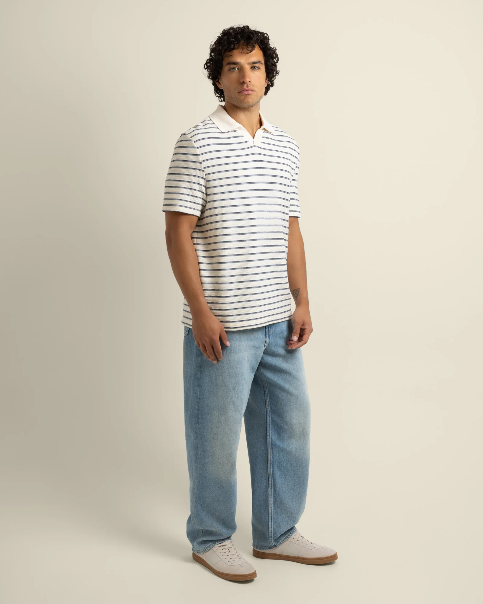 Bergen - Textured Stripe Polo Shirt - Image 4