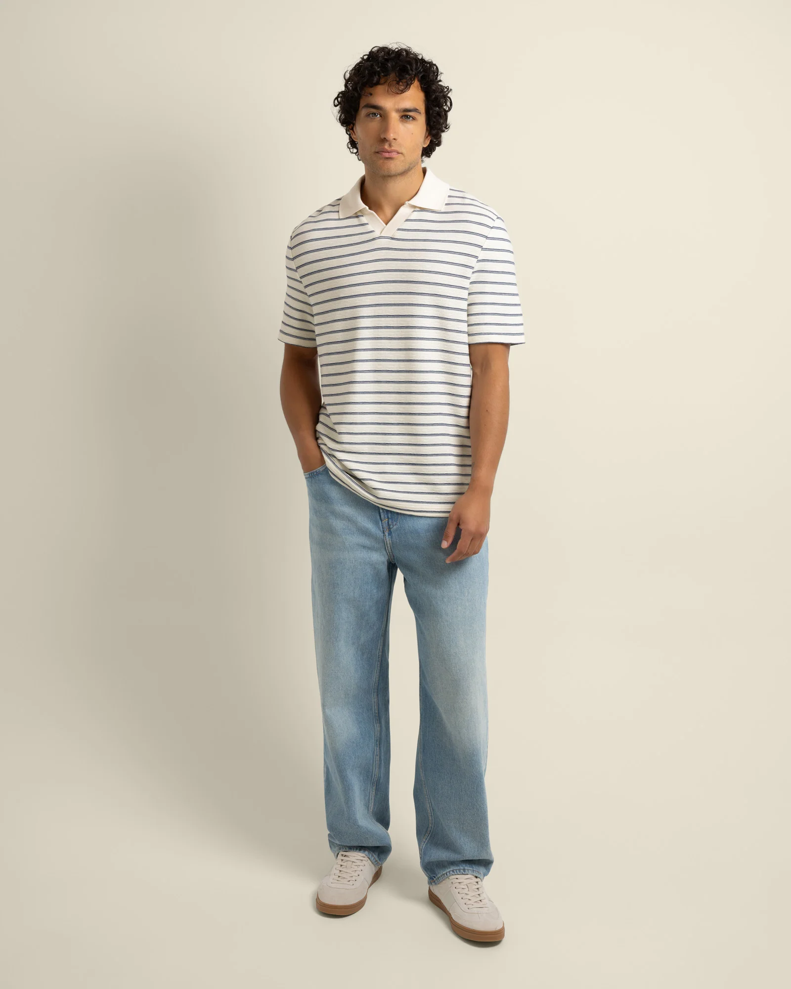 Bergen - Textured Stripe Polo Shirt - Image 8