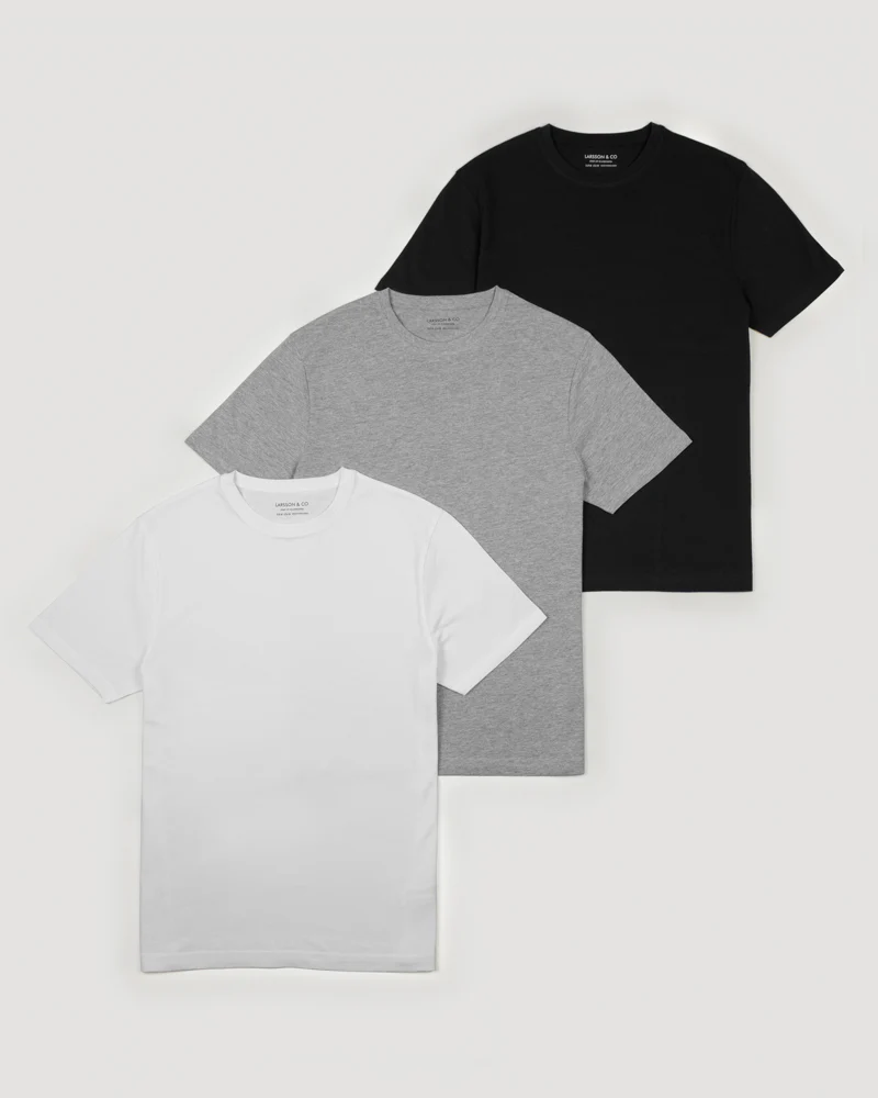 Black, Grey & White 3 Pack Short Sleeve T-Shirts - Image 7