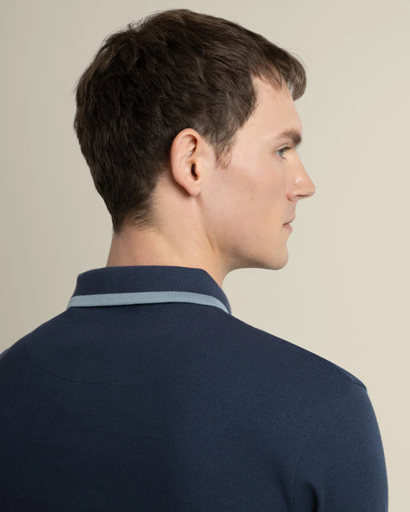 Broder - Rib Polo Shirt With Tonal Tipping - Image 13