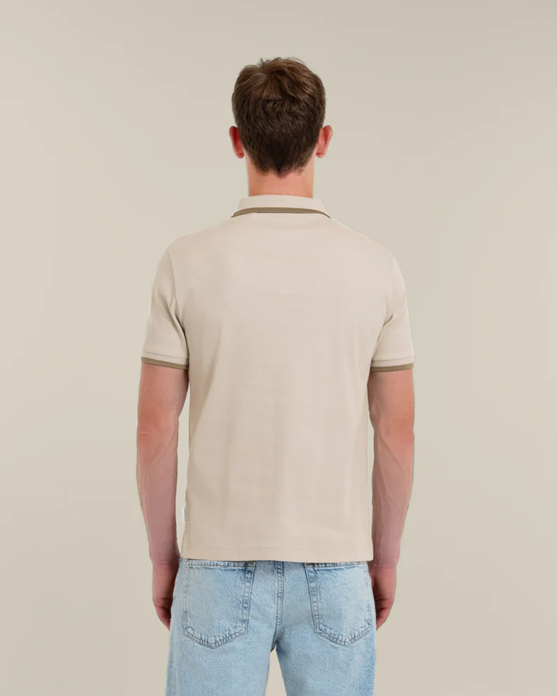Broder - Rib Polo Shirt With Tonal Tipping - Image 5