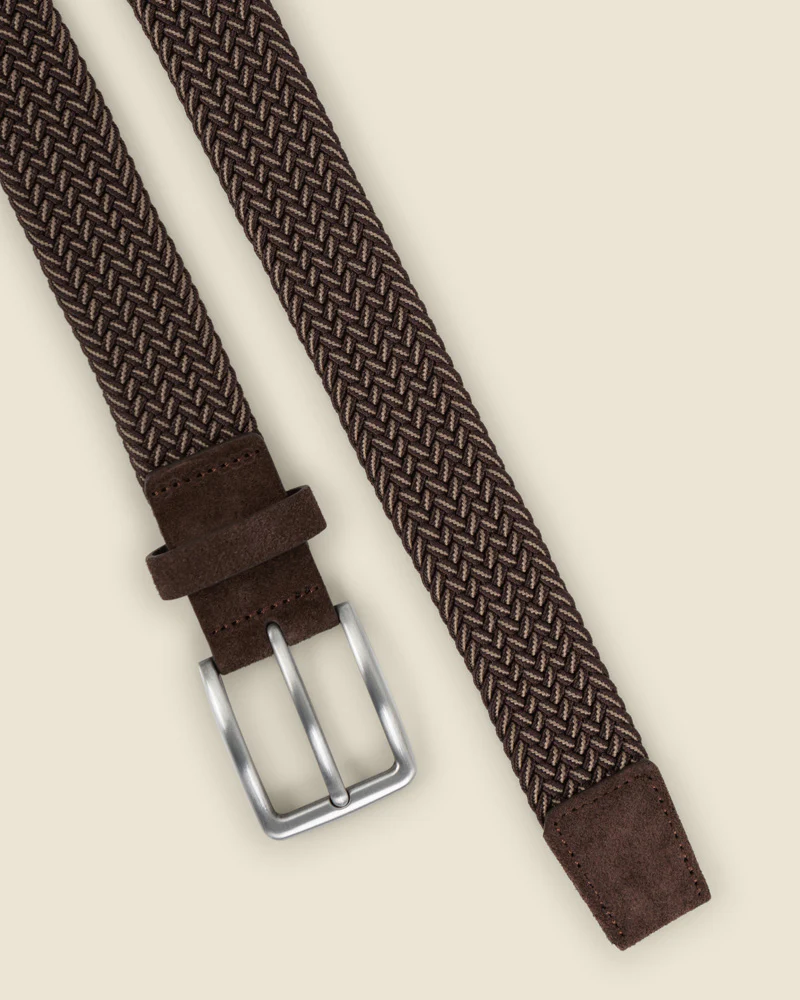 Abo - Brown & Stone Woven Casual Stretch Belt - Image 5