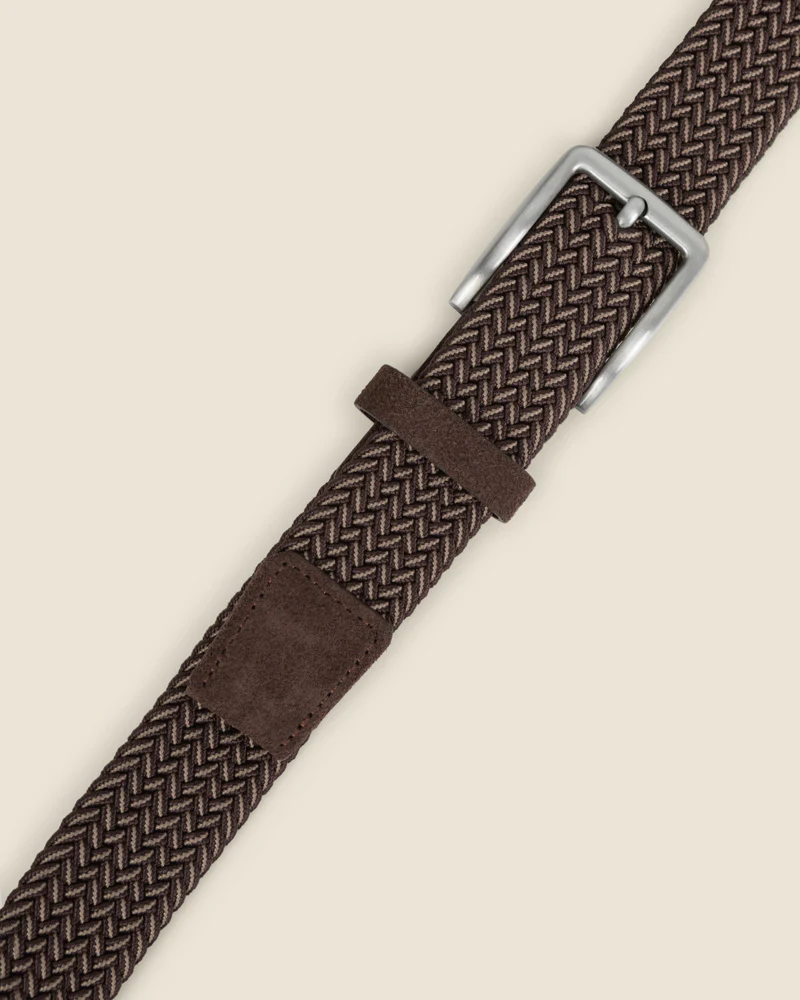 Abo - Brown & Stone Woven Casual Stretch Belt - Image 6