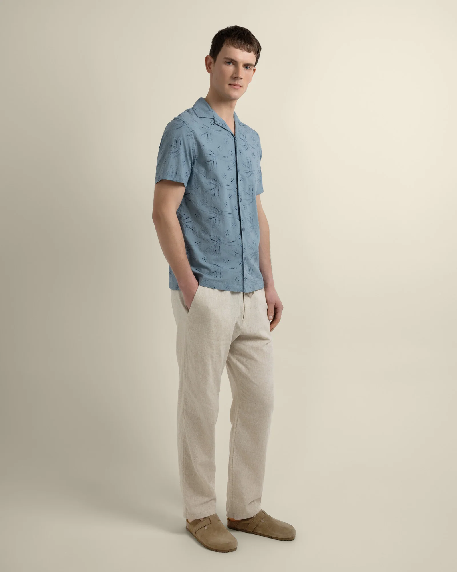 Daan - Floral Embossed Short Sleeve Shirt - Image 5