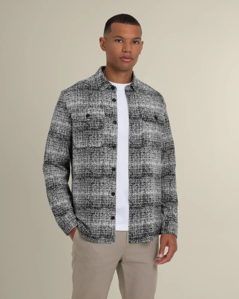 Dragor - Shadow Check Jersey Casual Overshirt - Image 3