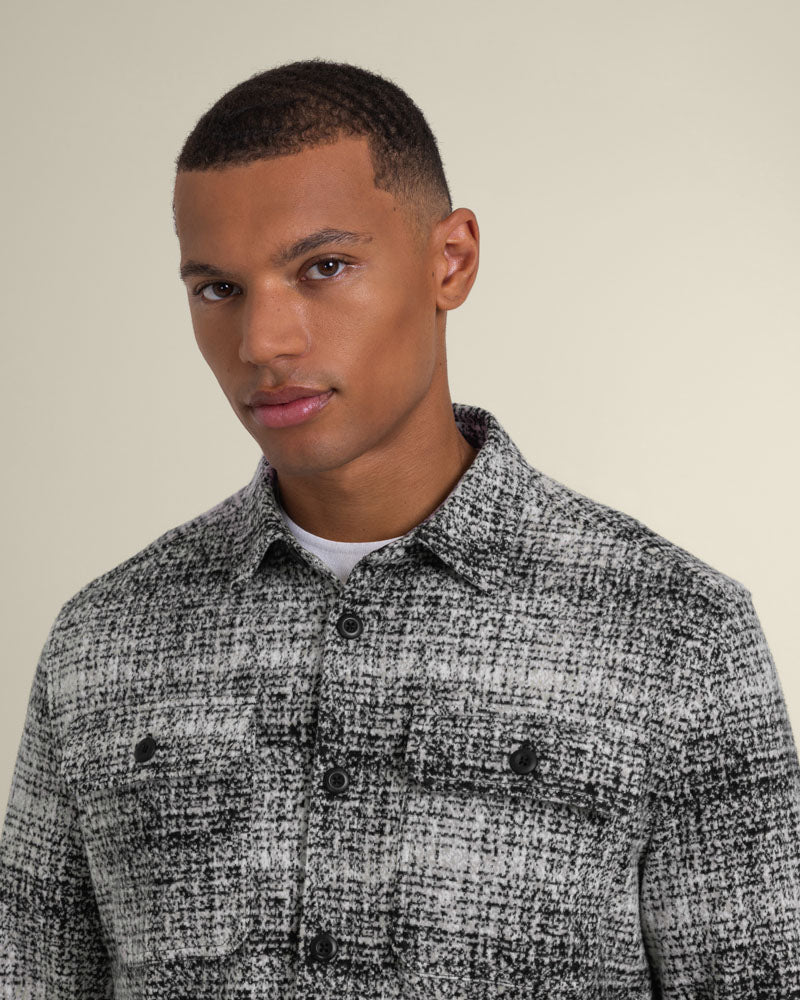 Dragor - Shadow Check Jersey Casual Overshirt - Image 4