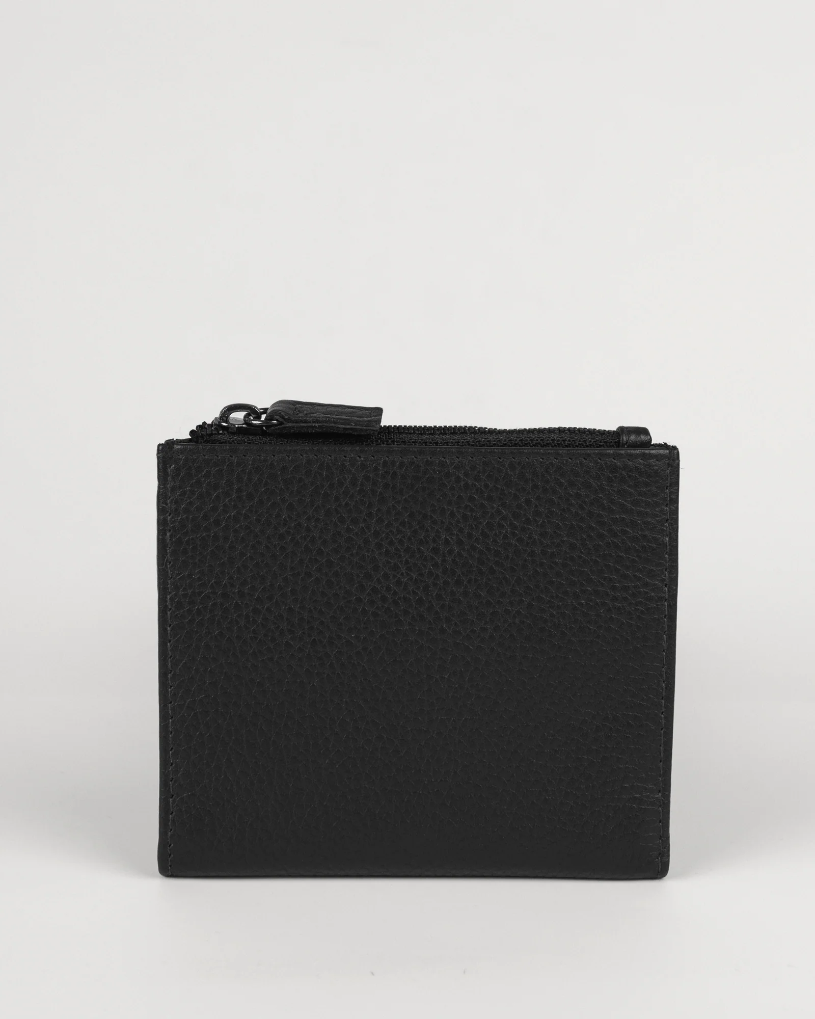 Embossed Bi-Fold Leather Wallet With Zip Pocket - Image 7