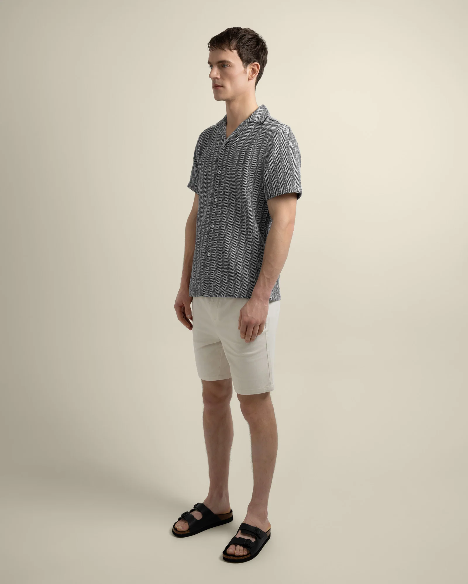Frans - Twill Jacquard Stripe Short Sleeve Shirt - Image 5
