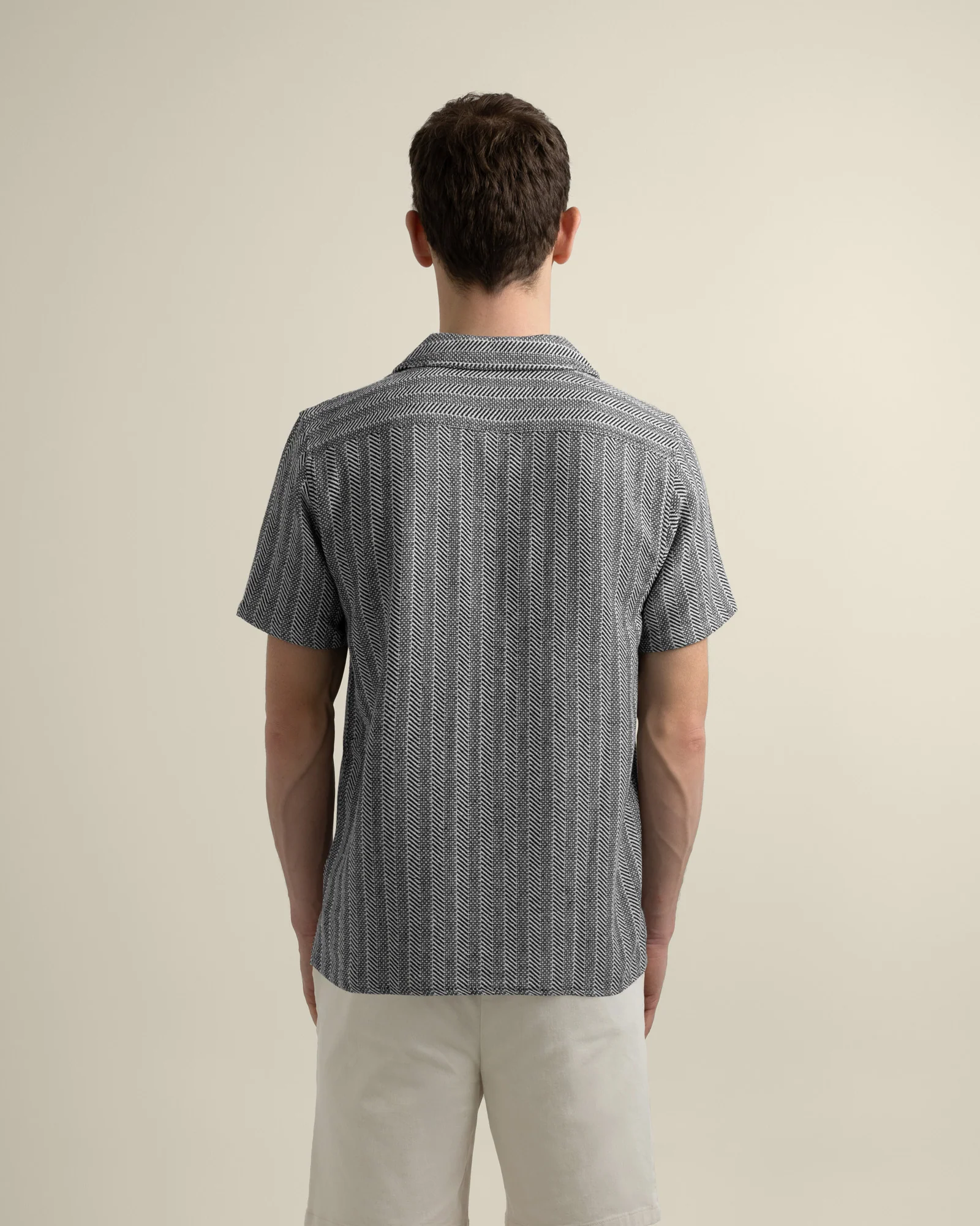 Frans - Twill Jacquard Stripe Short Sleeve Shirt - Image 6