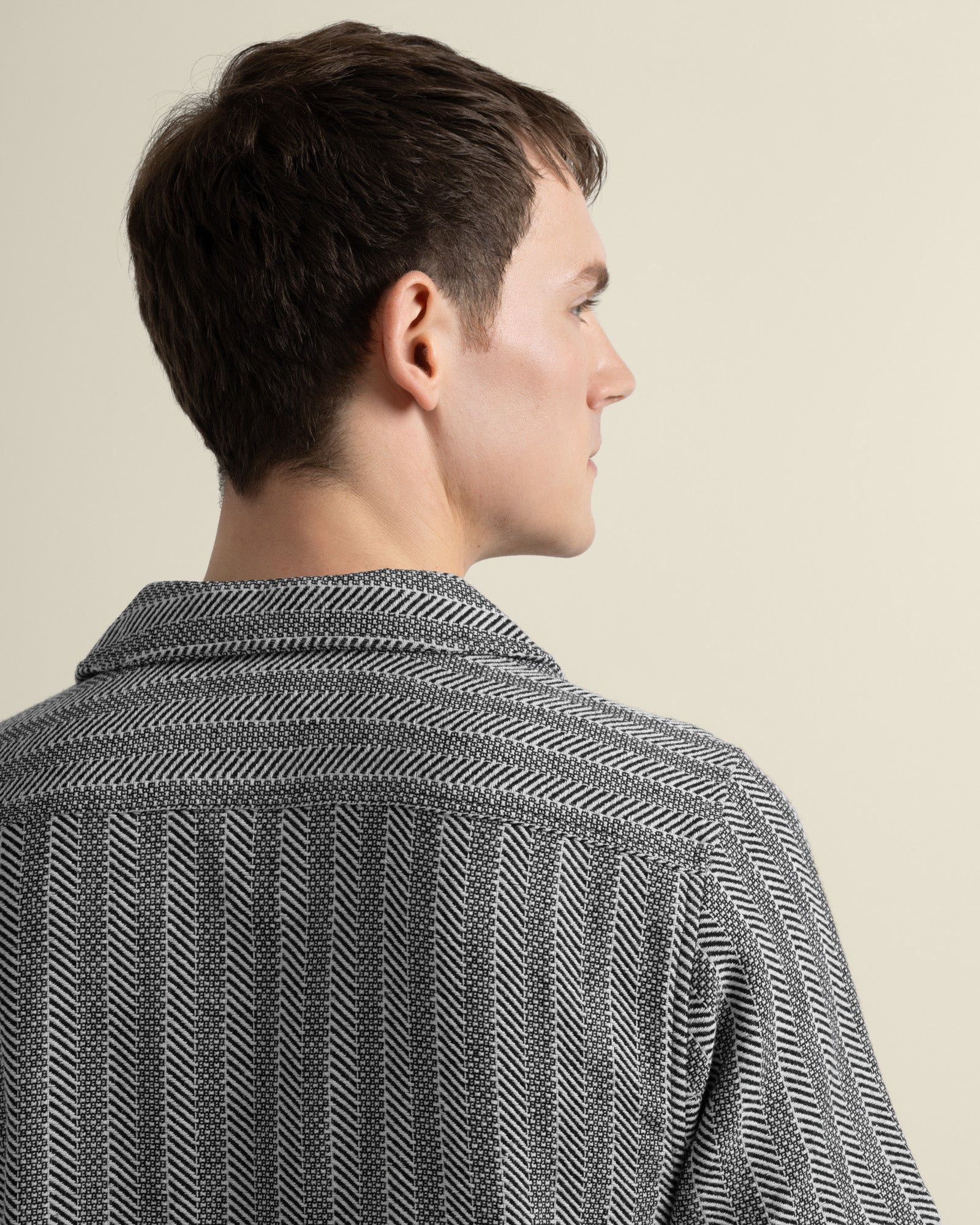 Frans - Twill Jacquard Stripe Short Sleeve Shirt - Image 7