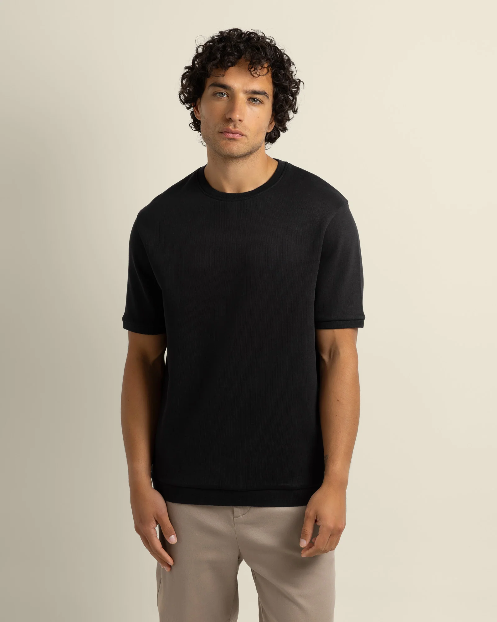 Gaia - Ribbed Knit Heavy T-Shirt - Image 3