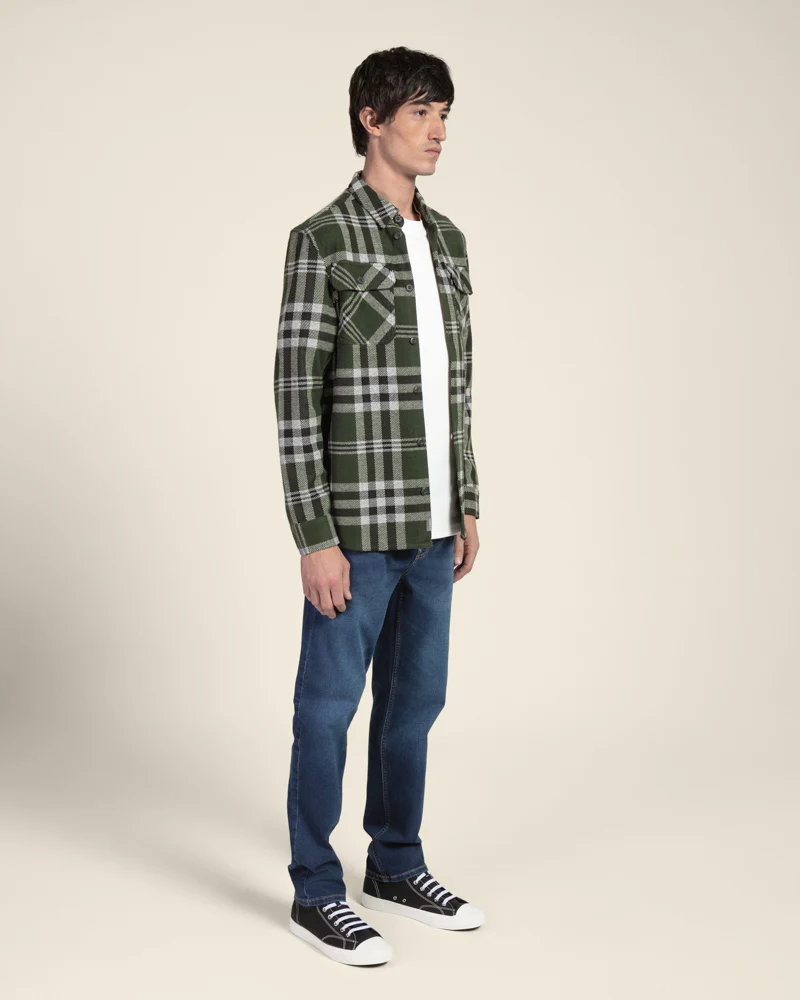 Green Check Jersey Casual Overshirt - Image 5