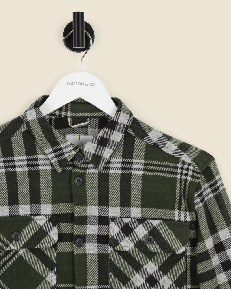 Green Check Jersey Casual Overshirt - Image 8