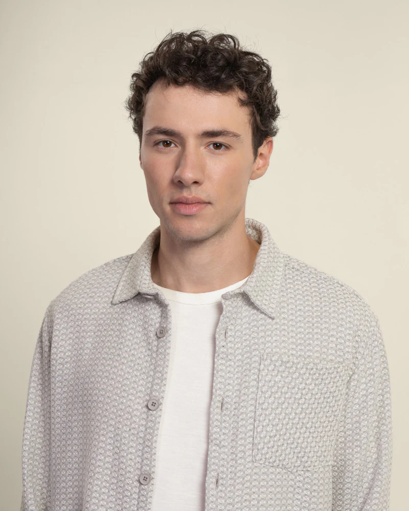 Grey Textured Overshirt - Image 3