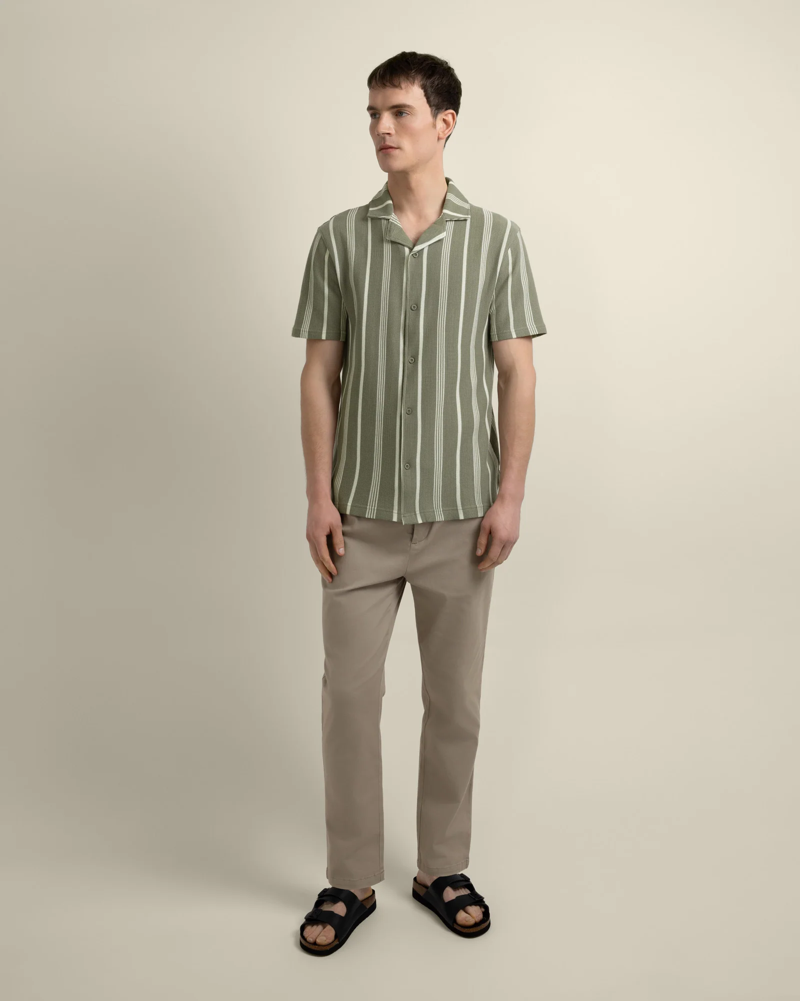Hannes - Waffle Stripe Short Sleeve Shirt - Image 2