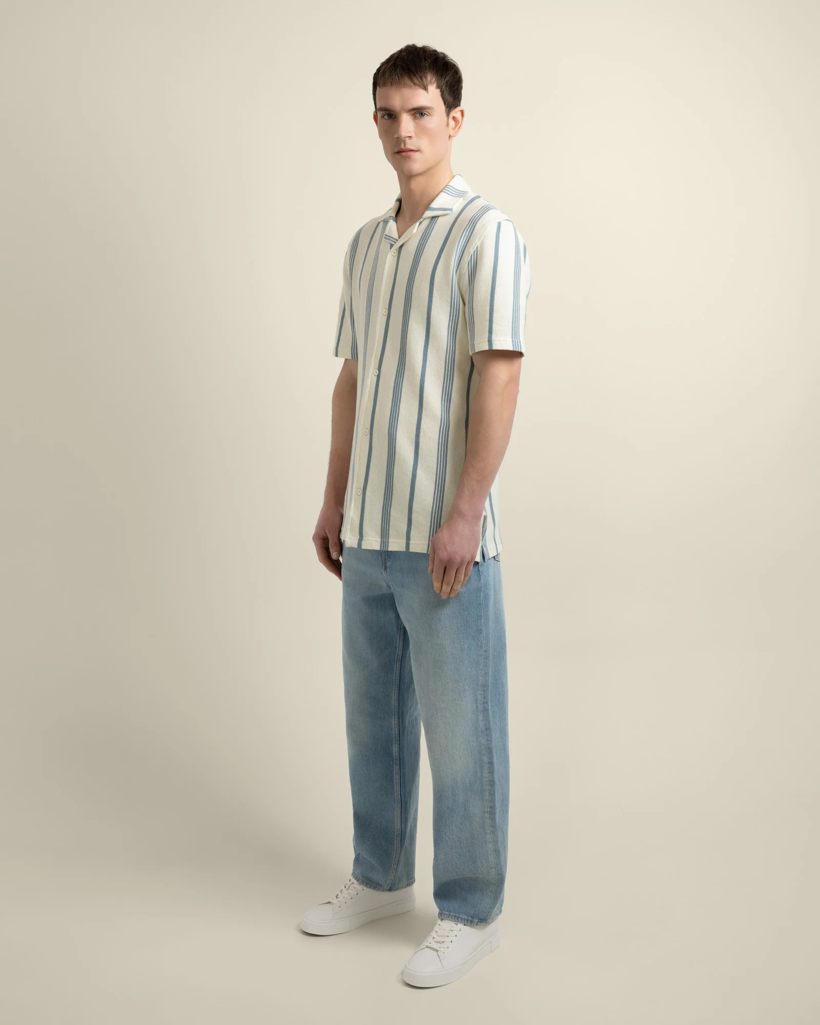 Hannes - Waffle Stripe Short Sleeve Shirt - Image 28