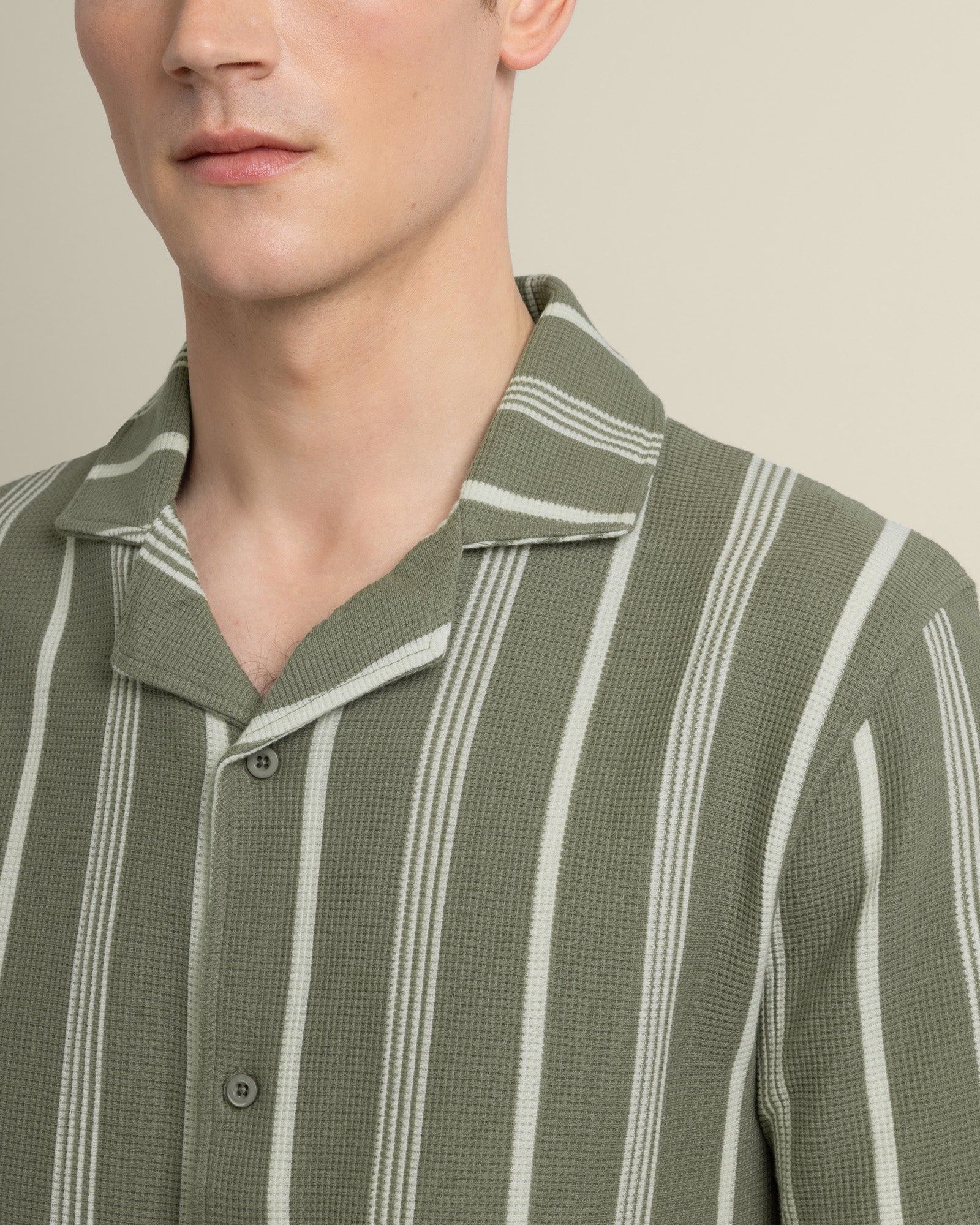 Hannes - Waffle Stripe Short Sleeve Shirt - Image 4