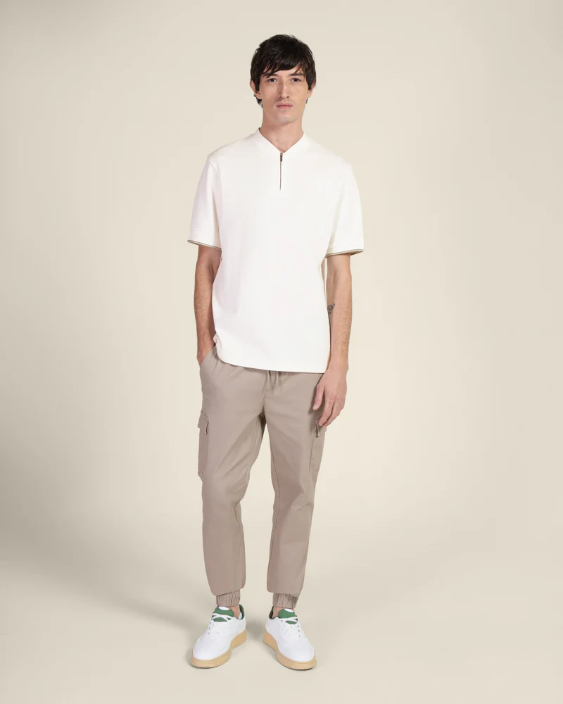 Heavy T-Shirt With Baseball Collar - Image 23