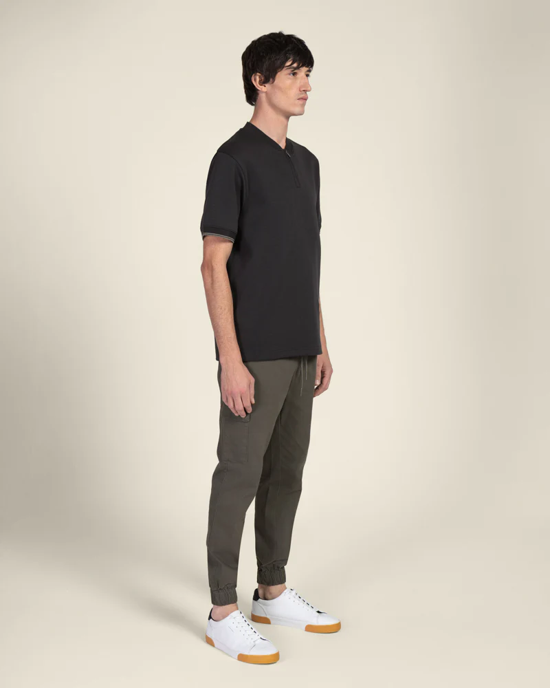 Heavy T-Shirt With Baseball Collar - Image 5