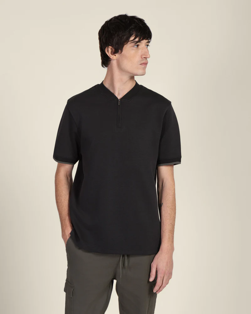 Heavy T-Shirt With Baseball Collar - Image 9