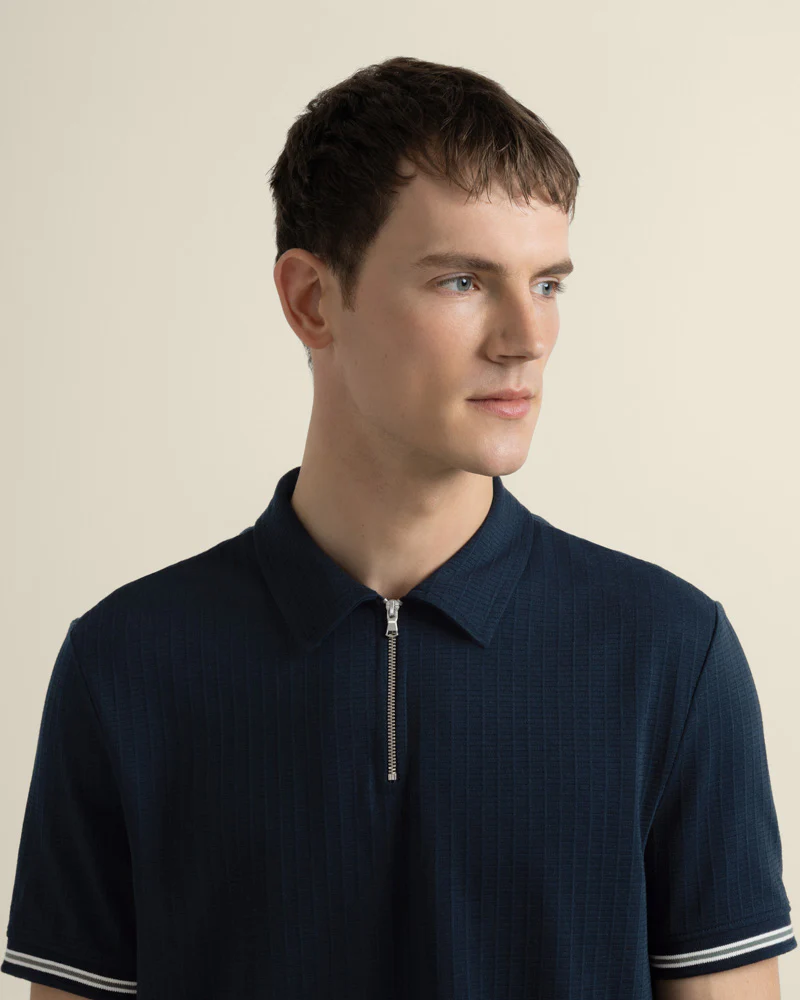 Helsing - Grid Jacquard Polo Shirt - Image 3