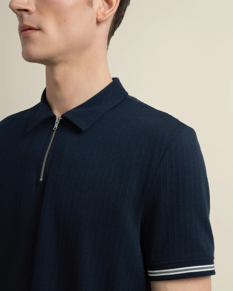 Helsing - Grid Jacquard Polo Shirt - Image 5