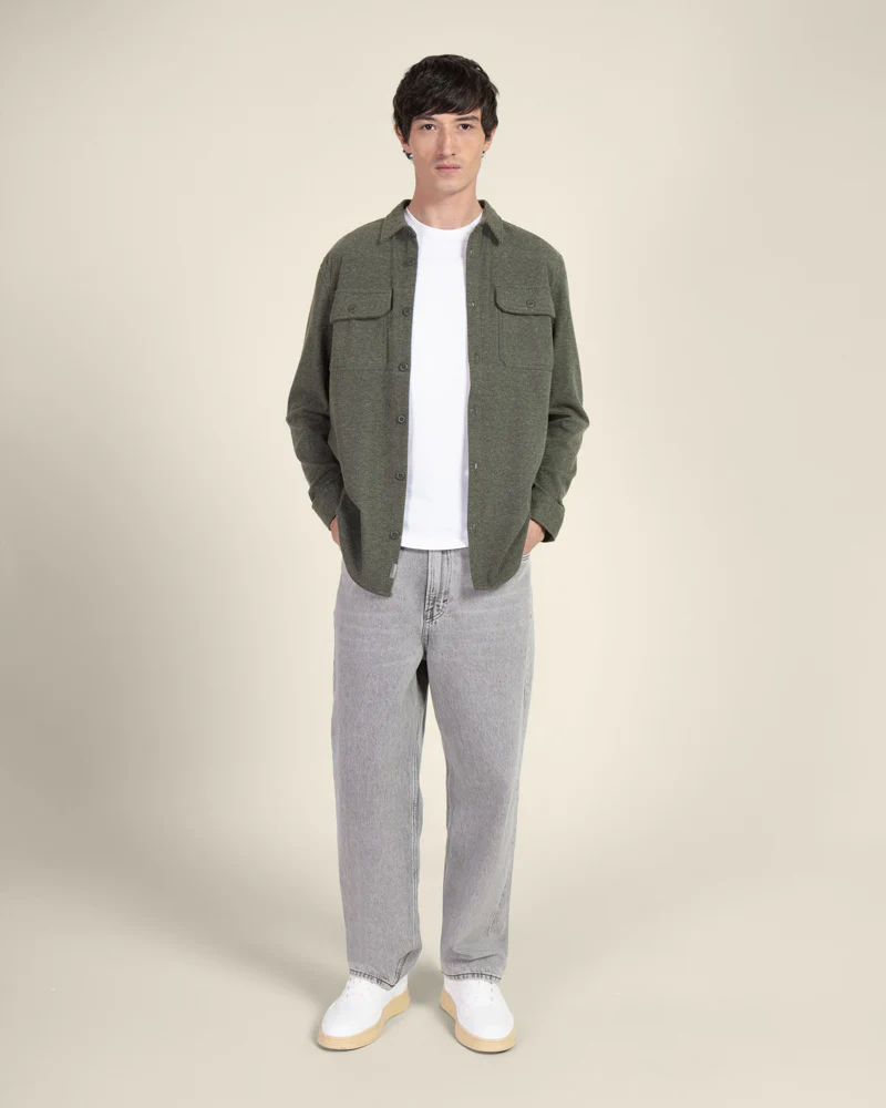 Herringbone Jersey Casual Overshirt - Image 10