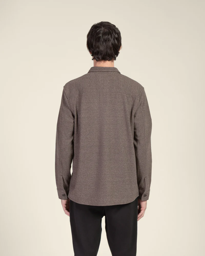 Herringbone Jersey Casual Overshirt - Image 7