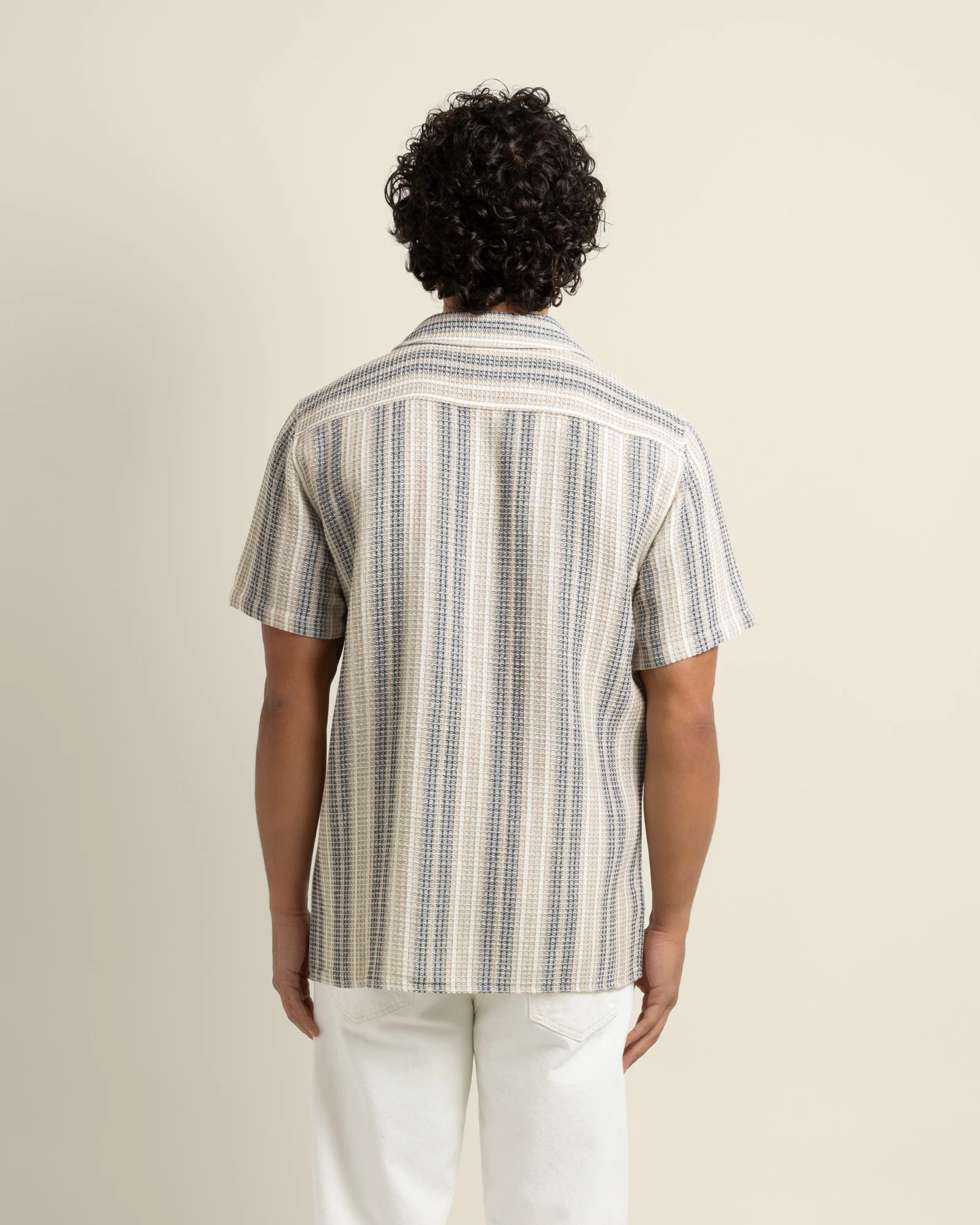 Ivar - Waffle Jacquard Stripe Short Sleeve Shirt - Image 5
