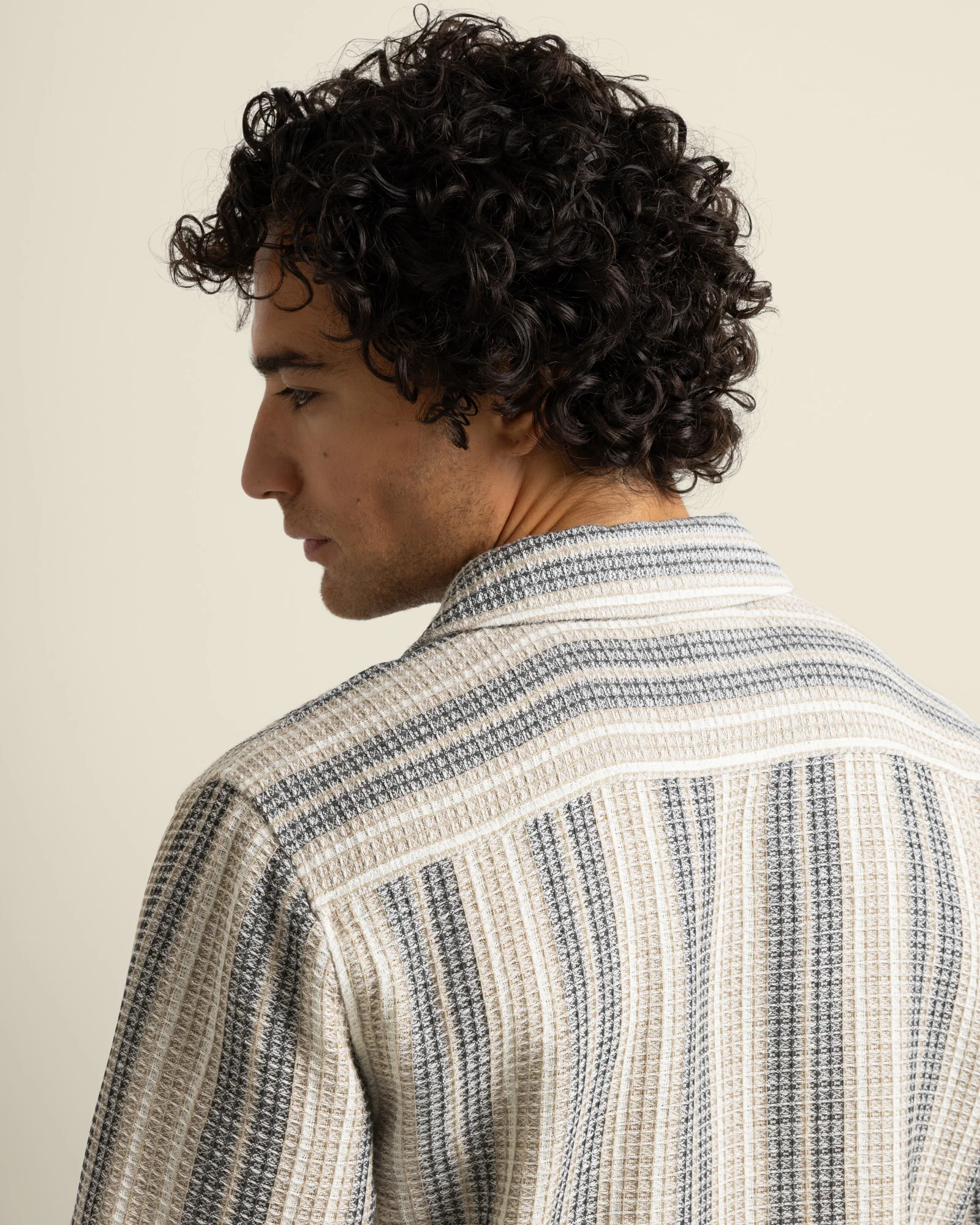 Ivar - Waffle Jacquard Stripe Short Sleeve Shirt - Image 6