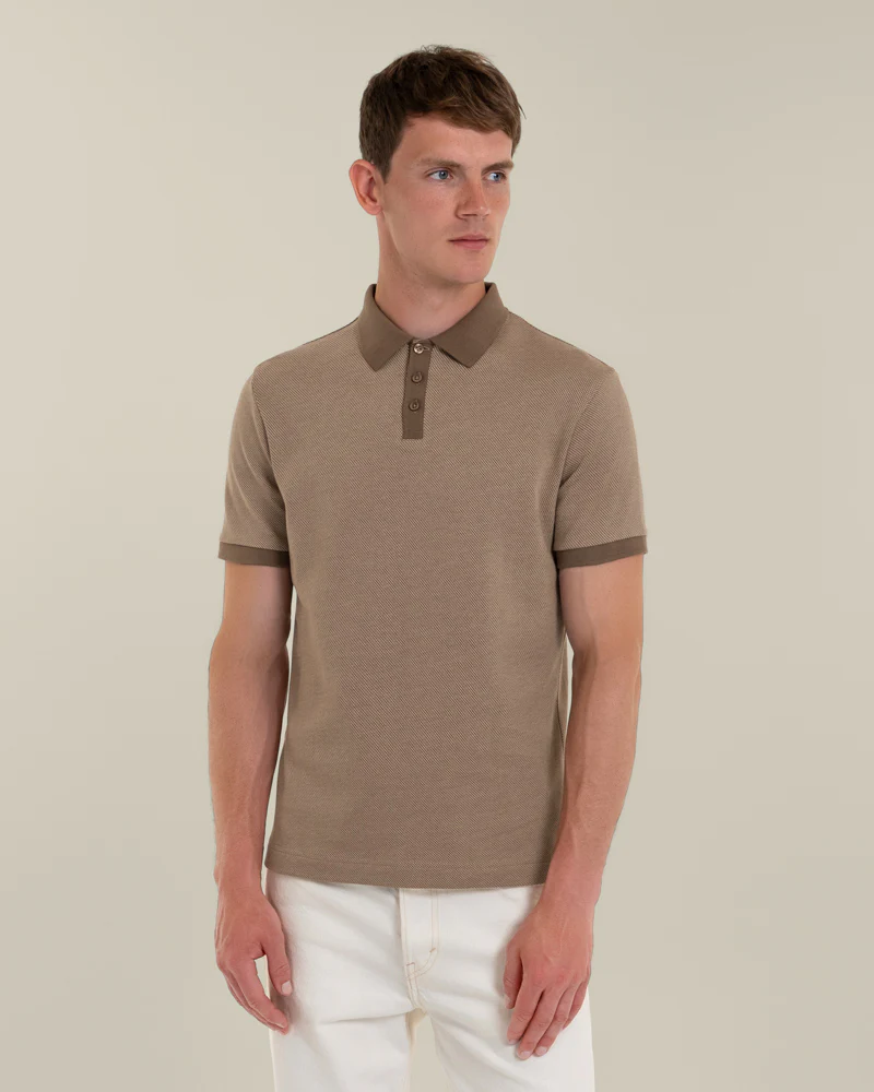 Jarell - Two Tone Jacquard Polo Shirt - Image 6