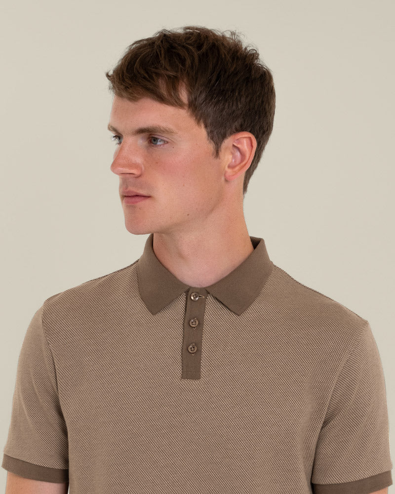 Jarell - Two Tone Jacquard Polo Shirt - Image 8
