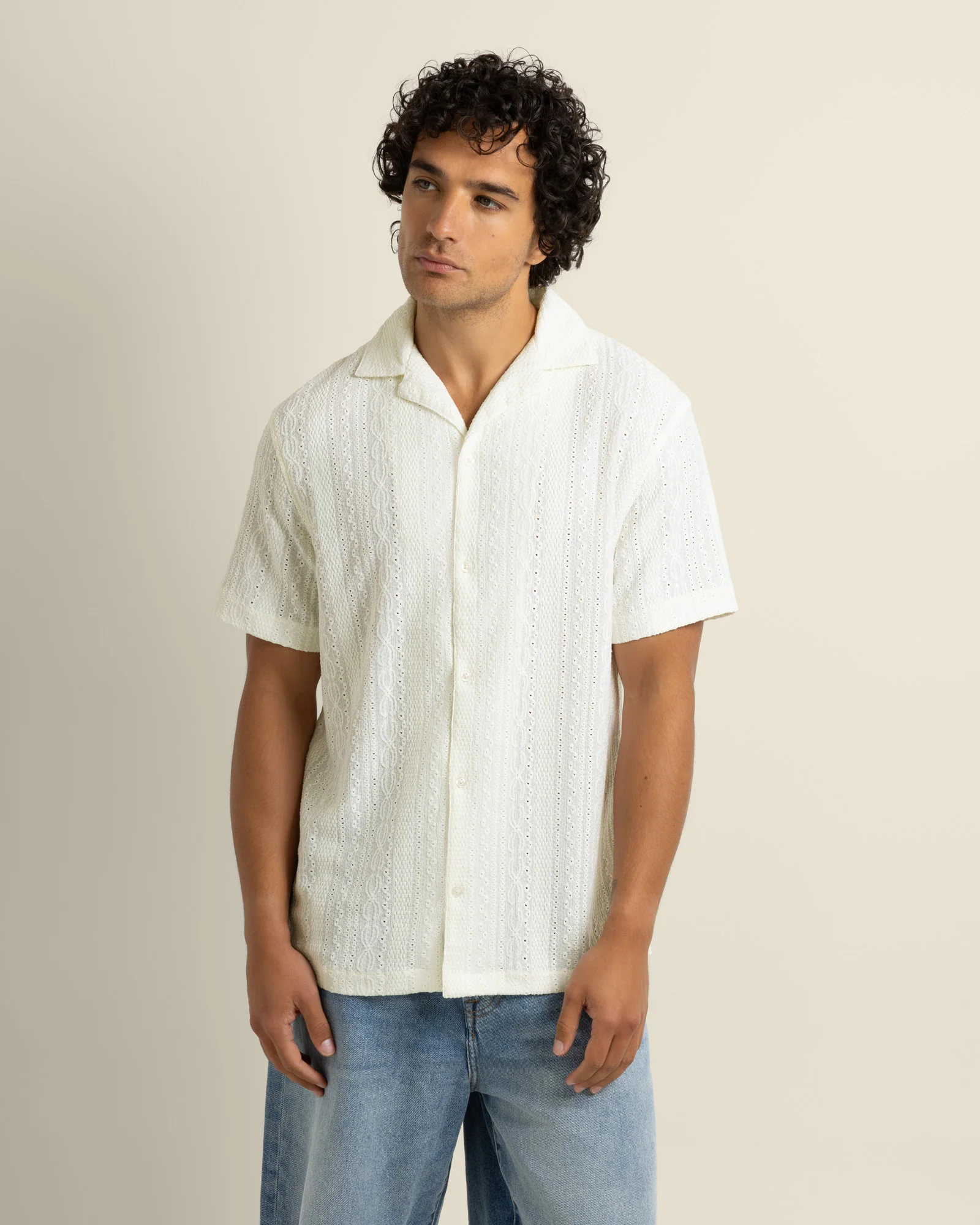 Kai - Crochet Jacquard Short Sleeve Shirt