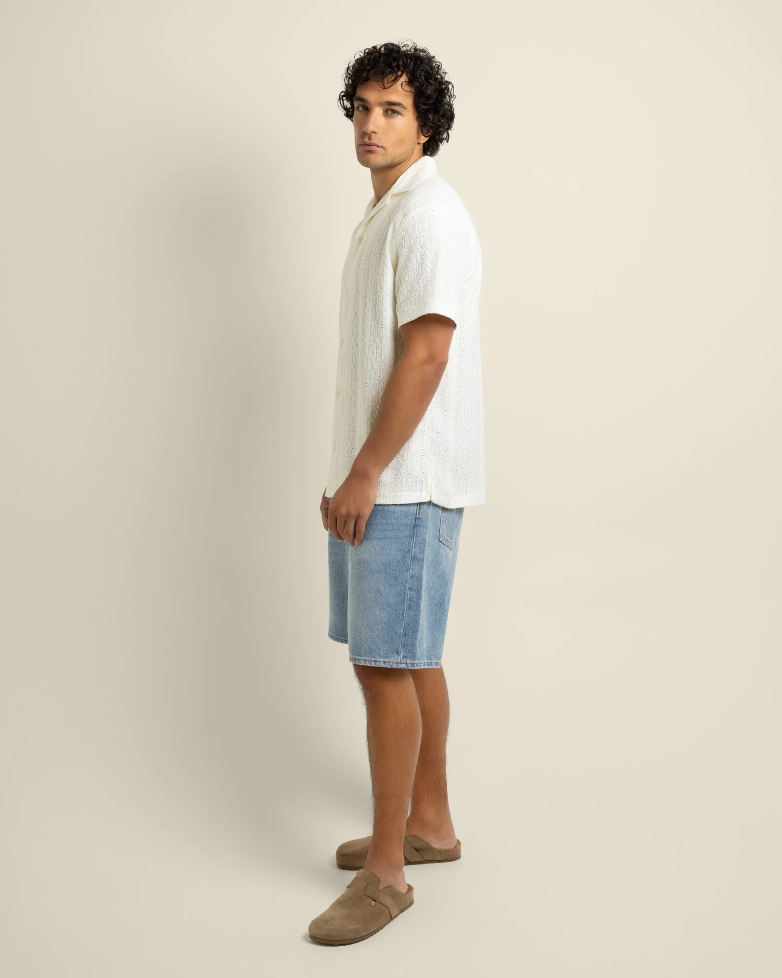 Kai - Crochet Jacquard Short Sleeve Shirt - Image 4