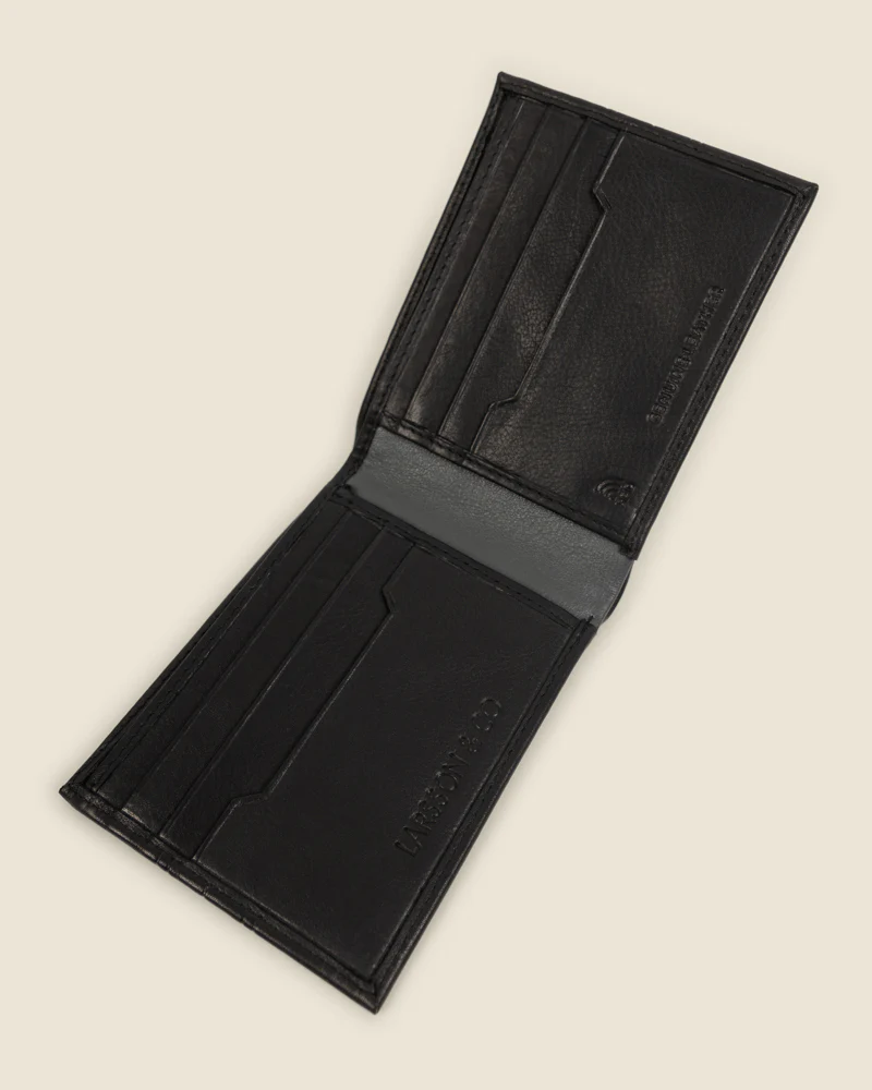 Kemi - Leather Wallet With Embossed Stripe - Image 4