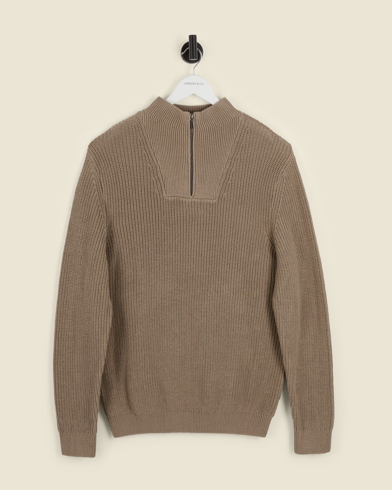 Rib Panel Knitted 1/4 Zip Sweater - Image 21