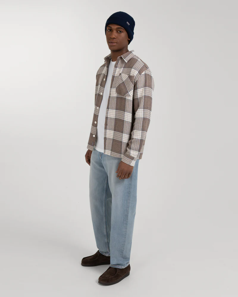 Light Brown & Cream Check Overshirt - Image 6