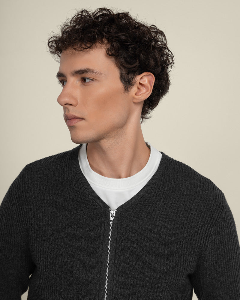 Lihme - Ribbed V-Neck Cardigan - Image 4