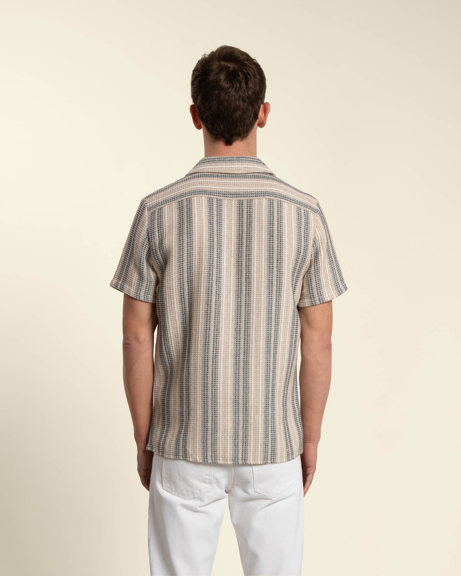 Textured Stripe Short Sleeve Shirt - Image 7